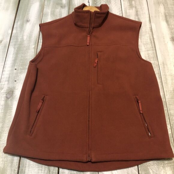 Duluth Trading Co Other - Duluth Trading Fleece Vest Mens Large Red Windproof Full Zip Workwear Heavy